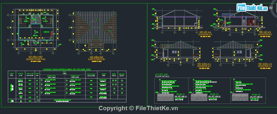 Autocad nhà Thái 8x11m,Bản vẽ nhà Thái,Thiết kế nhà Thái 8x11m,Cad thiết kế nhà Thái